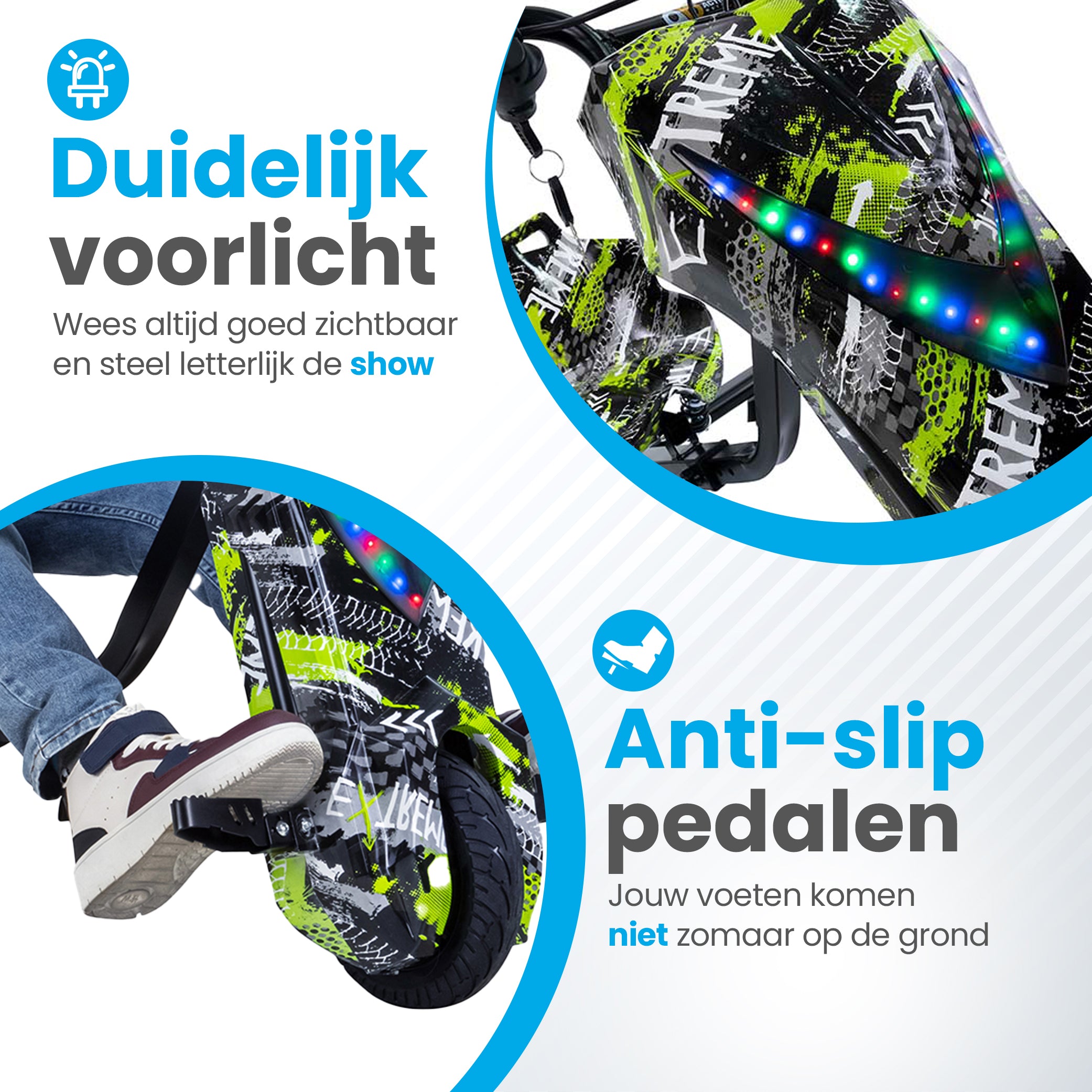 Drift Scooter / Driftcart – 3-wieler Voor Kinderen Vanaf 6 Jaar – Max. 80 Kg – Verstelbare Zitting – Verlichte Achterwielen – Voor Plezier En Rijvaardigheid