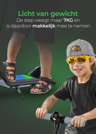 Stay-on T65 elektrische kinderstep zwart