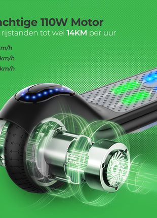 Stay-on T65 elektrische kinderstep zwart