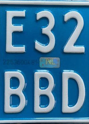 Blauw kenteken